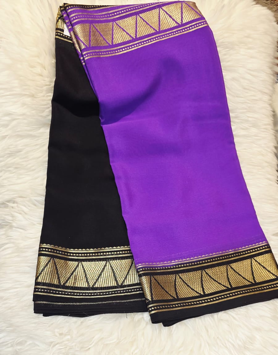 Pure Mysore Crepe Silk Saree 2D pattern