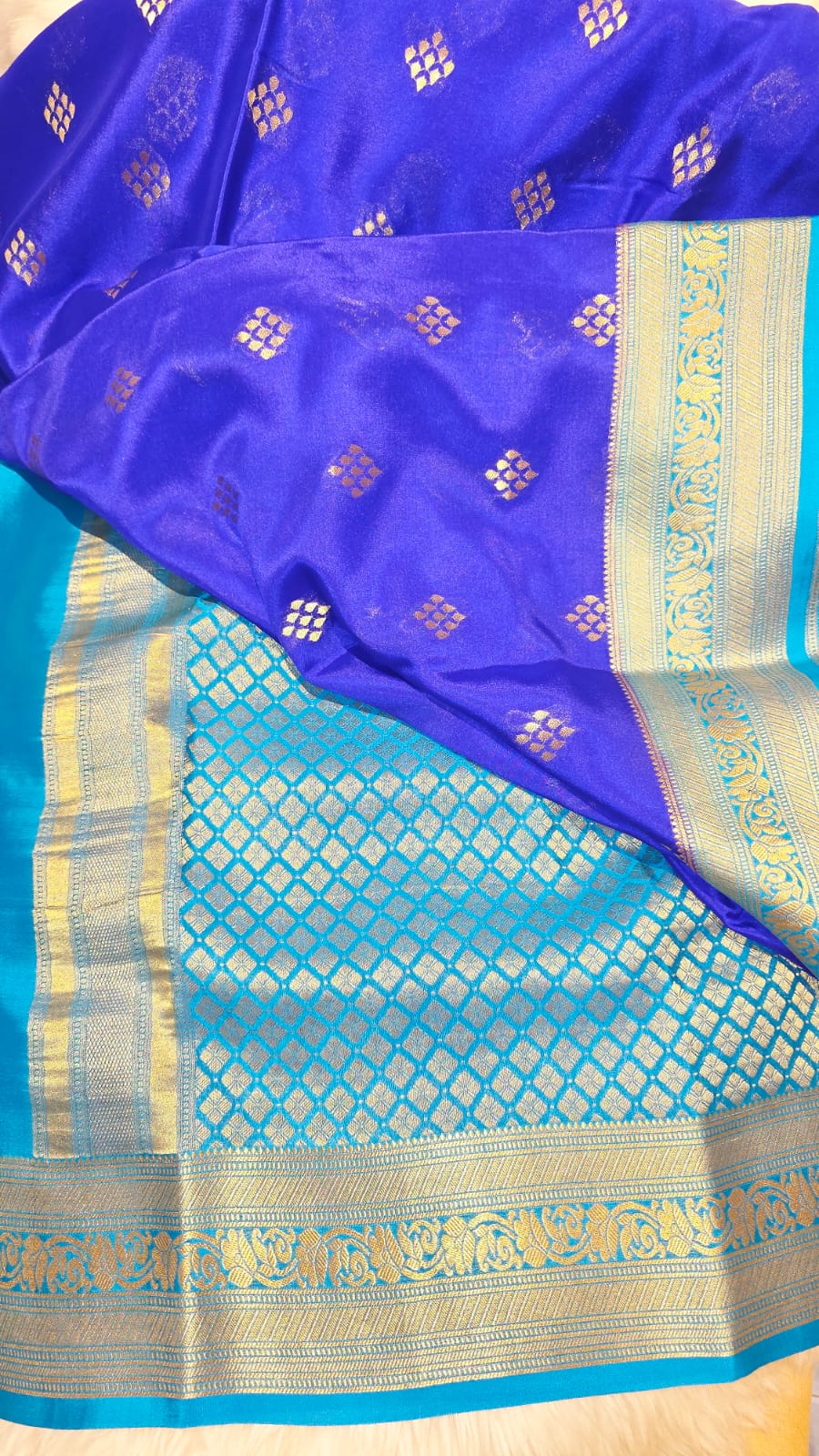 Pure Crepe Mysore Silk Saree Body Butta