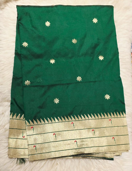 Semi Soft Silk Paithani Saree - Green