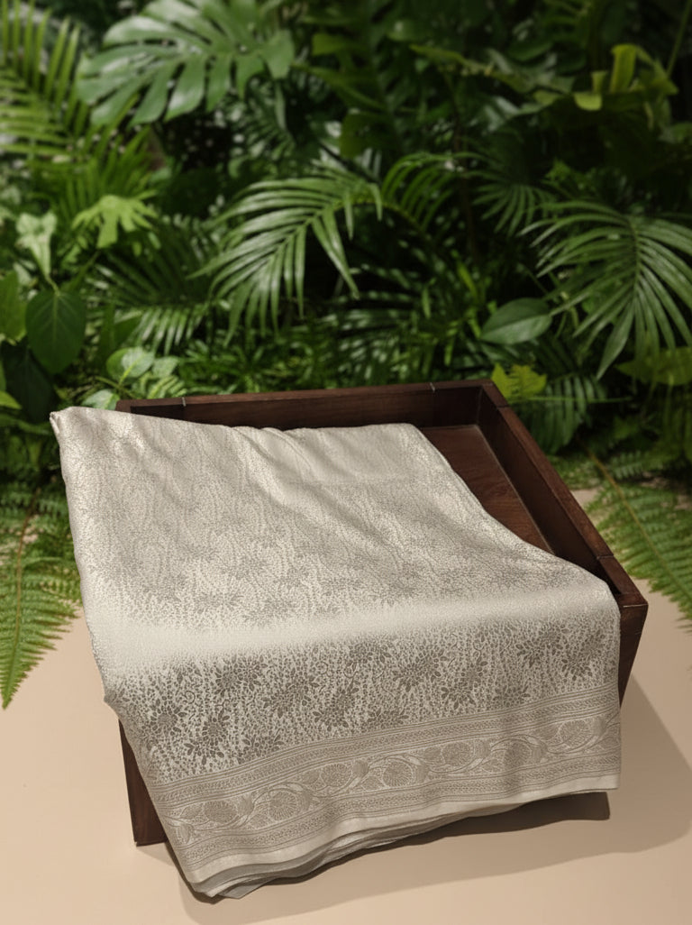 Grey Mashroo Silk Saree