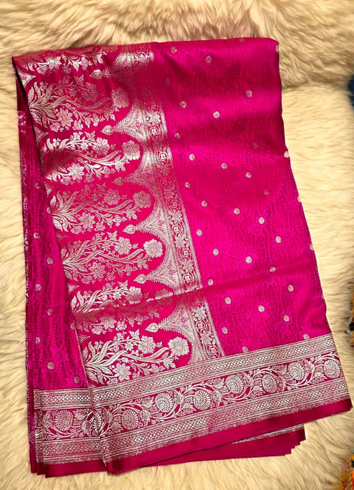 Pink Mashroo Silk Saree