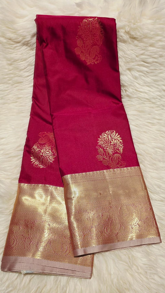 Premium Semi Kanchipuram Silk Saree - Maroon