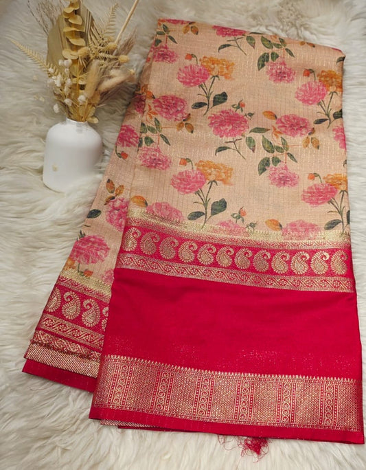 Semi Crepe Silk Saree – Premium Floral Collection