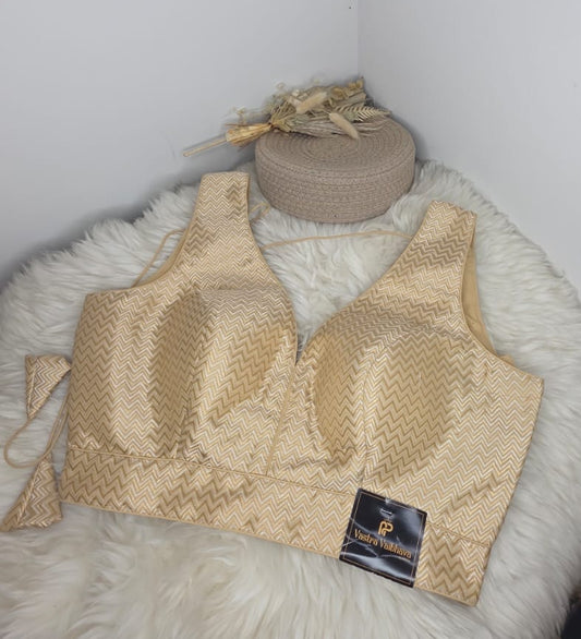Premium Zig-Zag Brocade Readymade Blouse