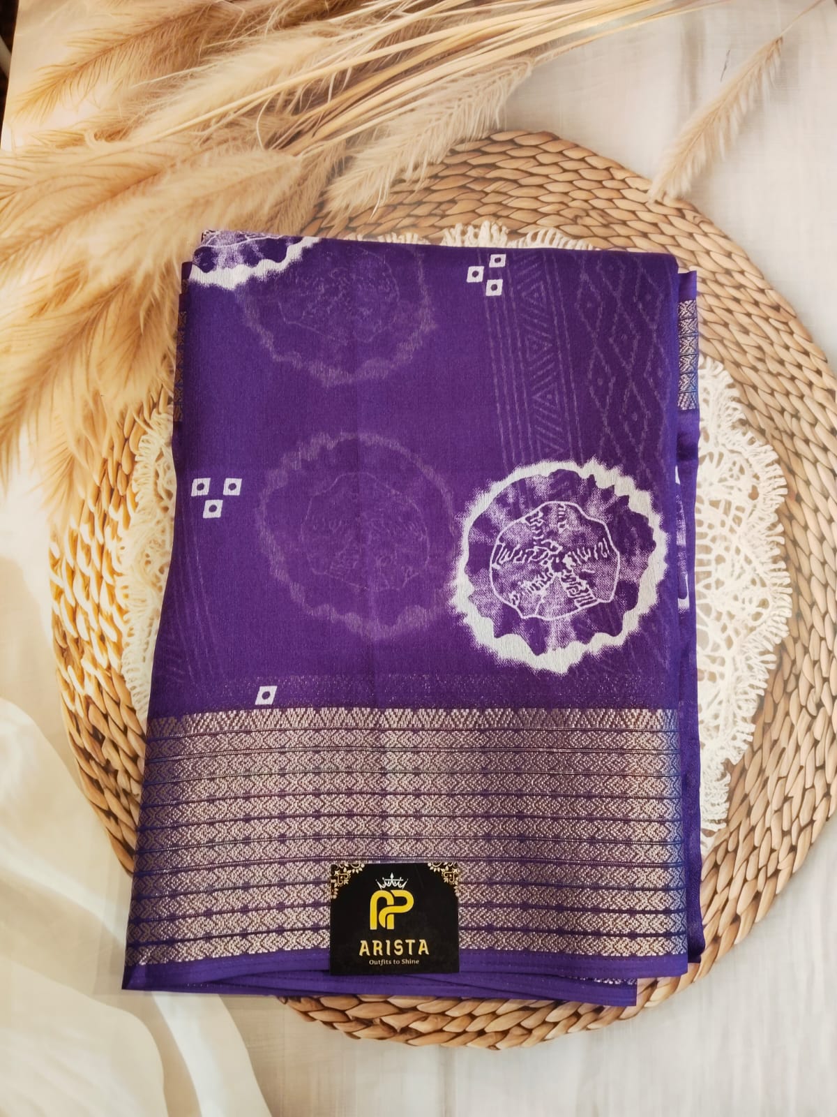 Chiffon sibori printed saree