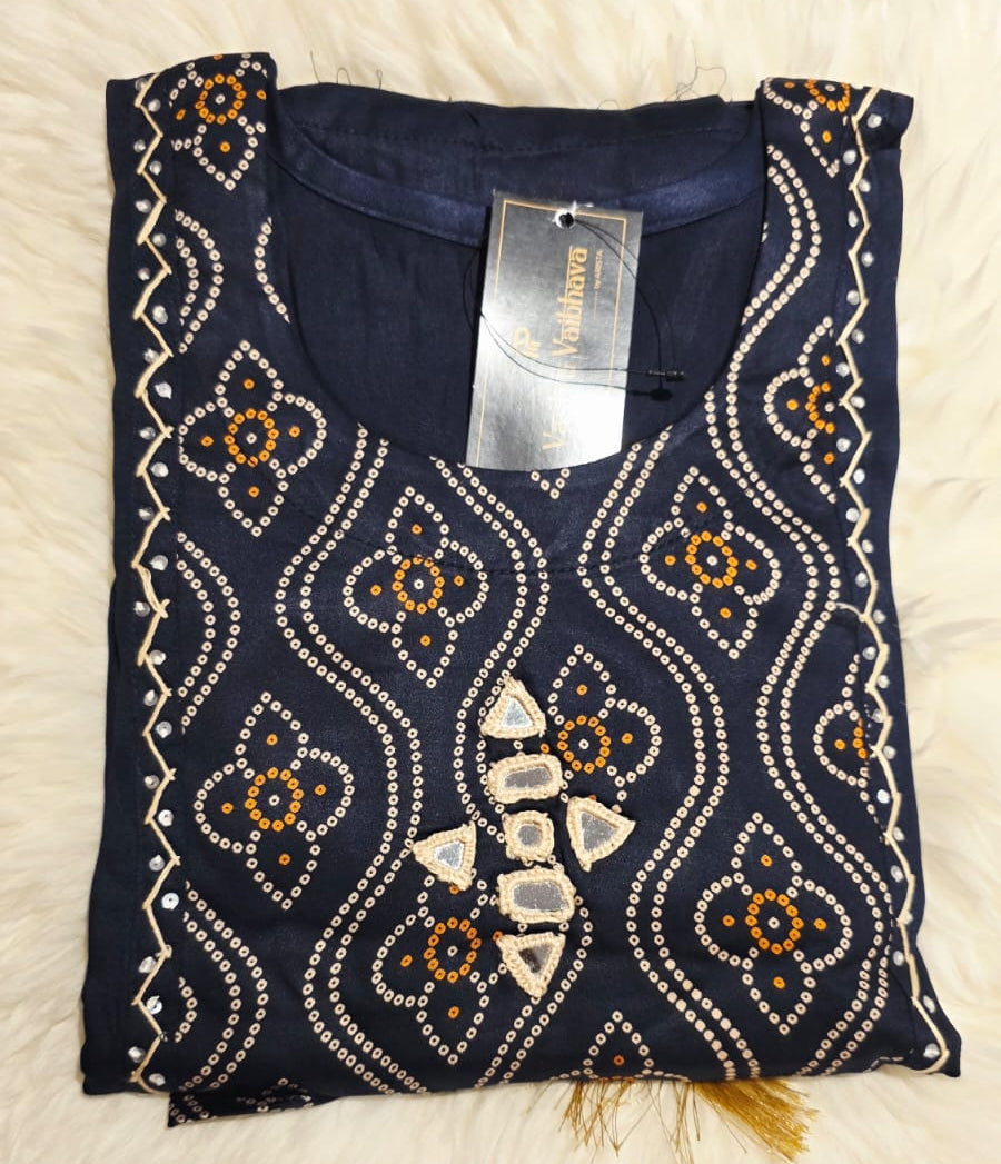 DARK BLUE COLOUR GAJI SILK 3PCS SETS