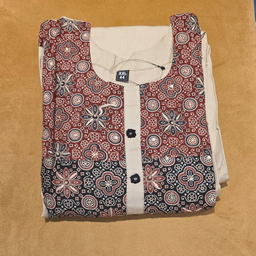 PURE RAYON CREAM COLOUR 3 PCS SETS