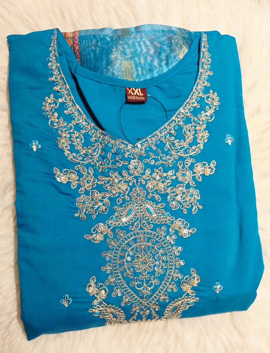 BLUE COLOUR MODAL SILK 3 PCS SETS