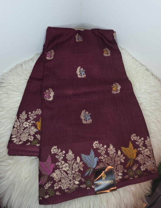Viscose Desinge saree- Maroon