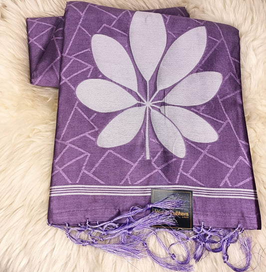Semi Chanderi Saree-Royal Purple