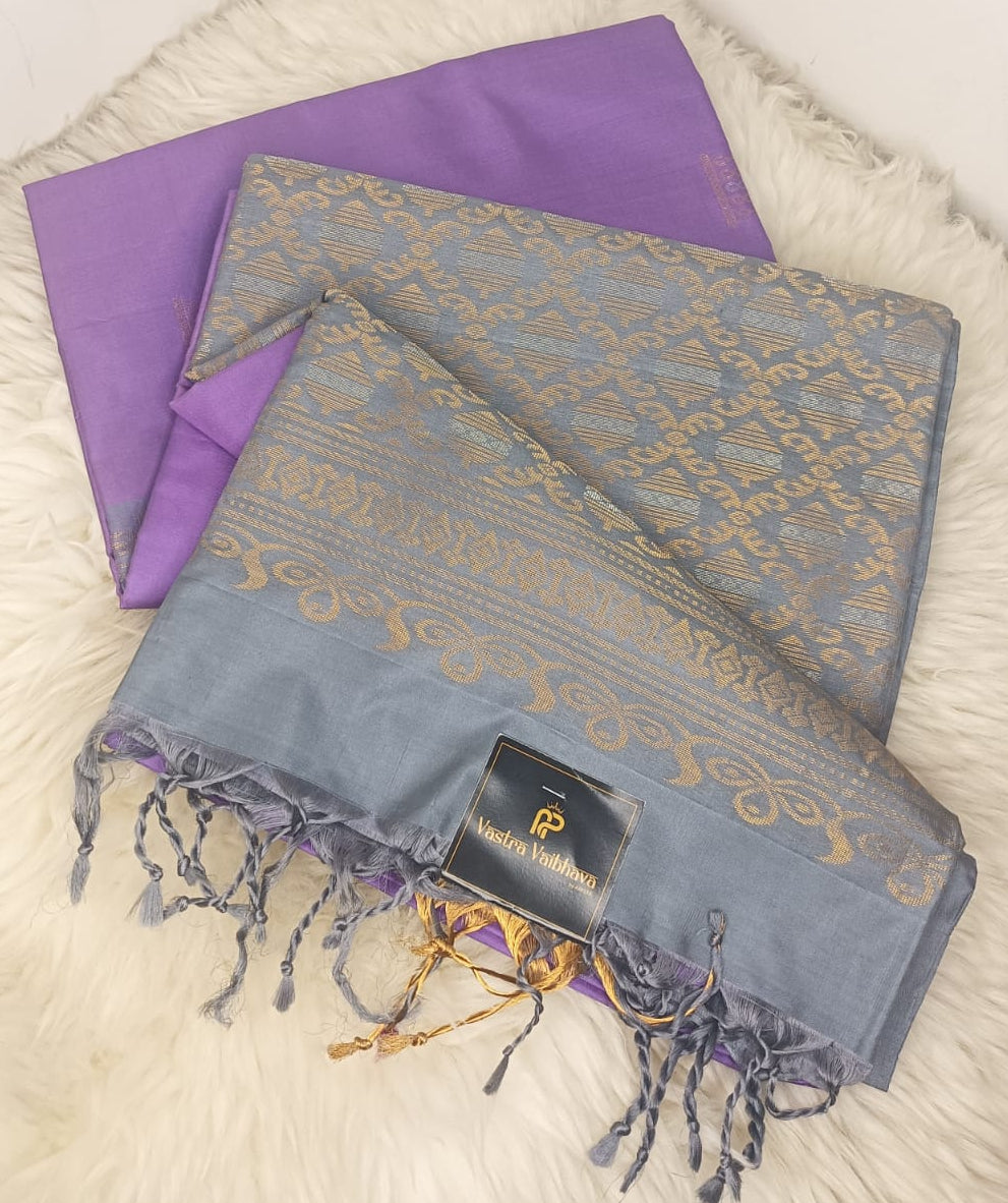 Pure Soft Silk Saree- Lavender