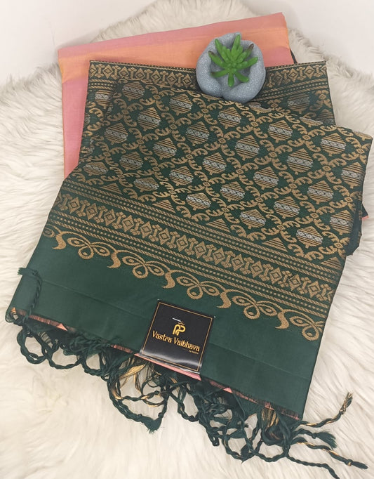 Pure Soft Silk Saree- Peach