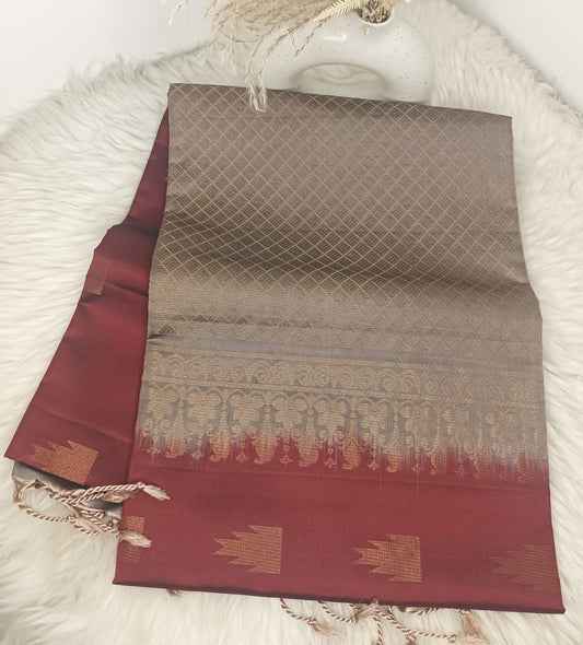 Pure Soft Silk Saree - Maroon