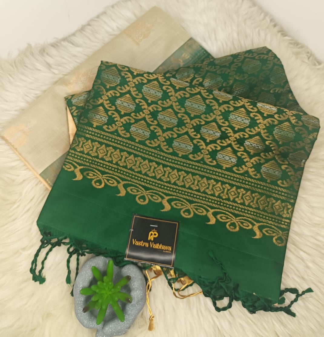 Pure Soft Silk Saree- Elegant Ivory