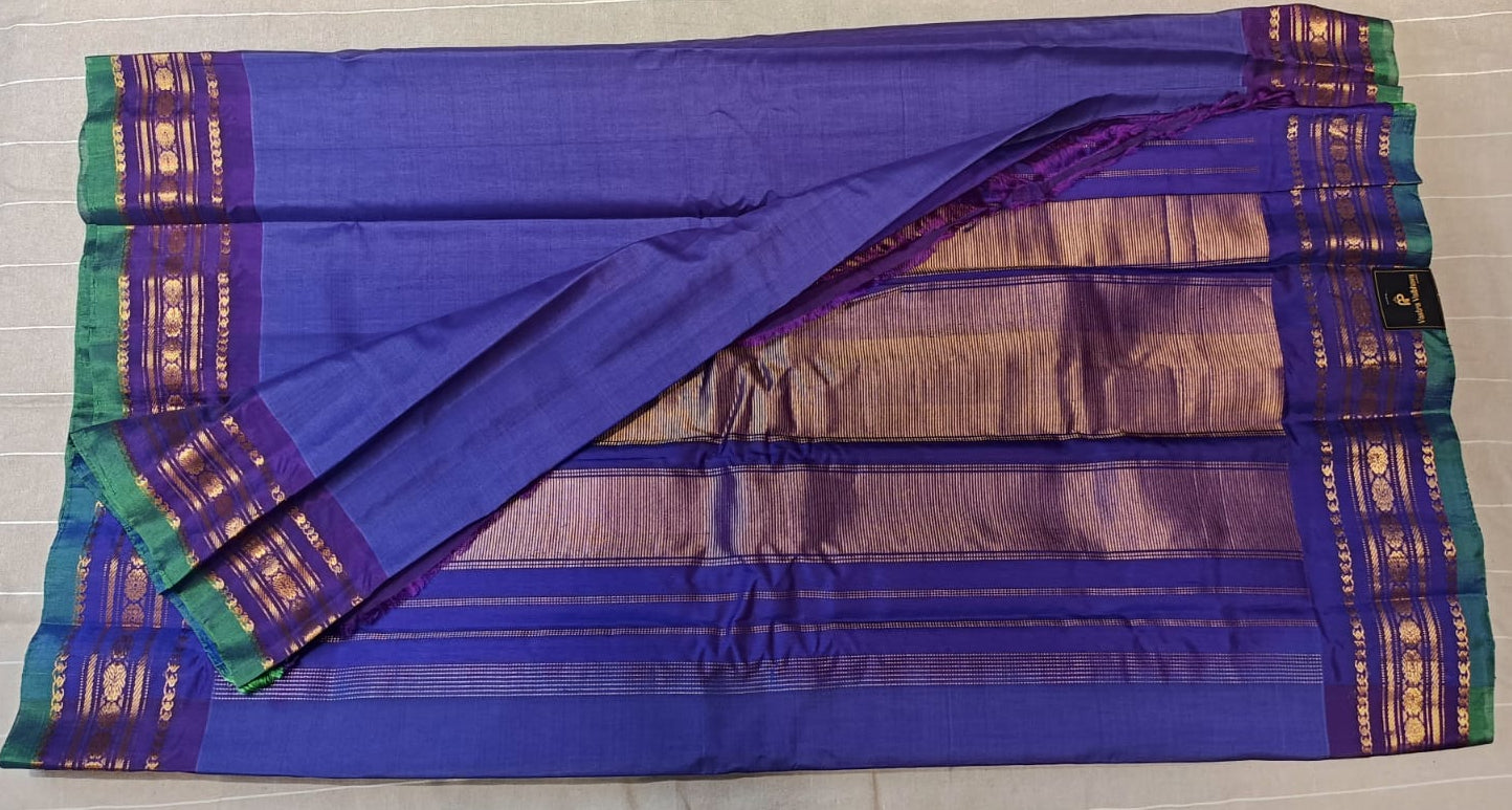 Pure Gadwal silk- Purple
