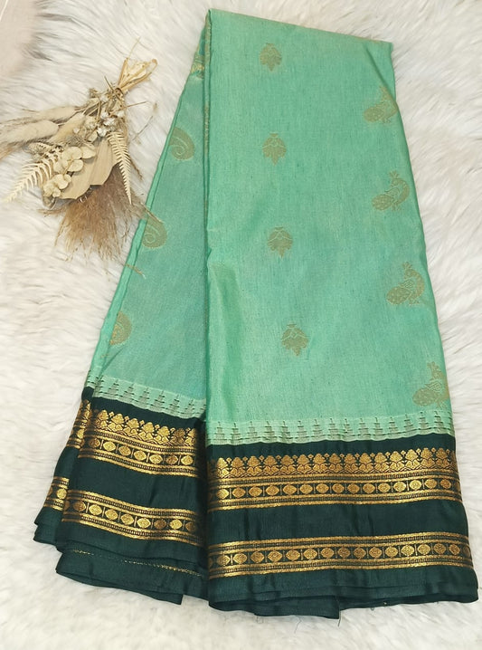 Pure Gadwal Seco silk- Light Green