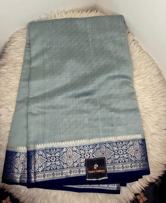 Pure Chinniya Silk Saree - TEAL BLUE