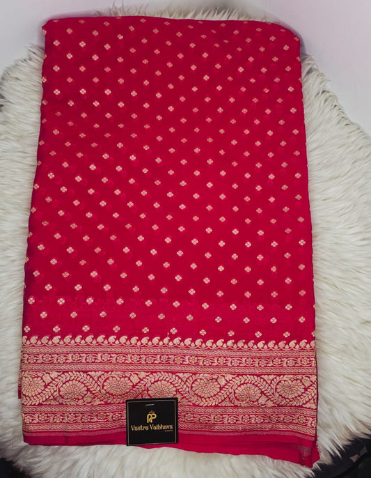 PURE KHADDI GEORGETTE SILK SAREE