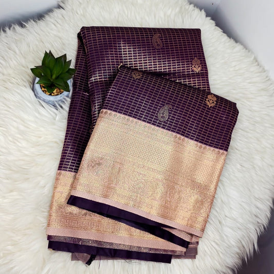 Semi Crepe Premium Quality Vintage Style Saree - DEEP WINE