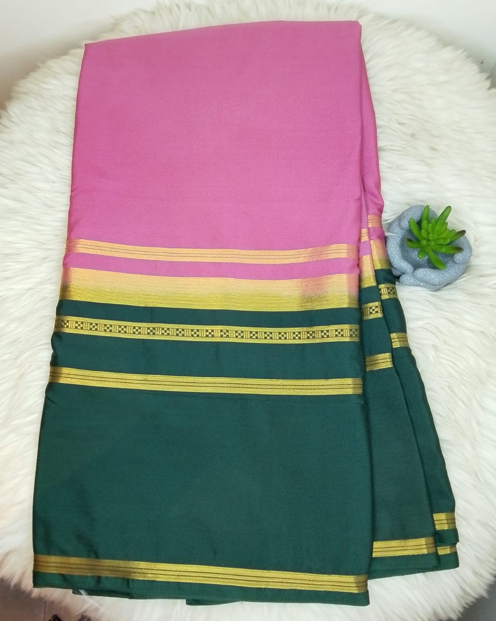 SEMI CREPE SILK SAREE - 4LINE BOARDER
