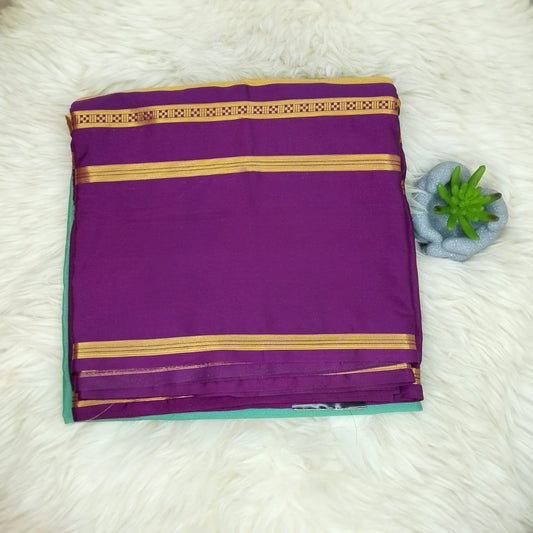 SEMI CREPE SILK SAREE - 4LINE BOARDER