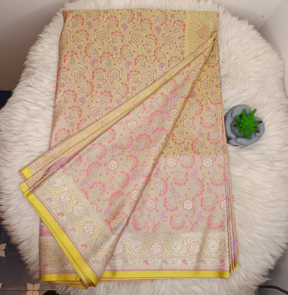 Premium Banarasi Dhori Zari Meenakari Saree