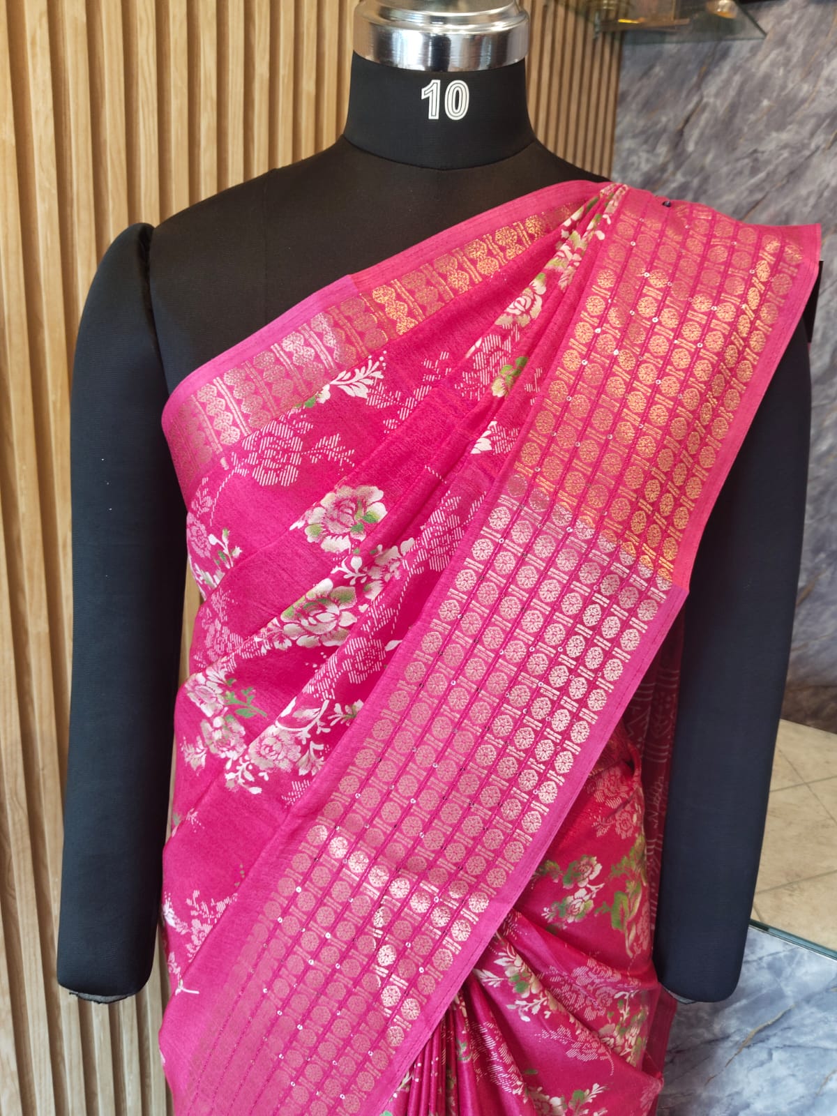 Flower Printed Dola Silk Sarees