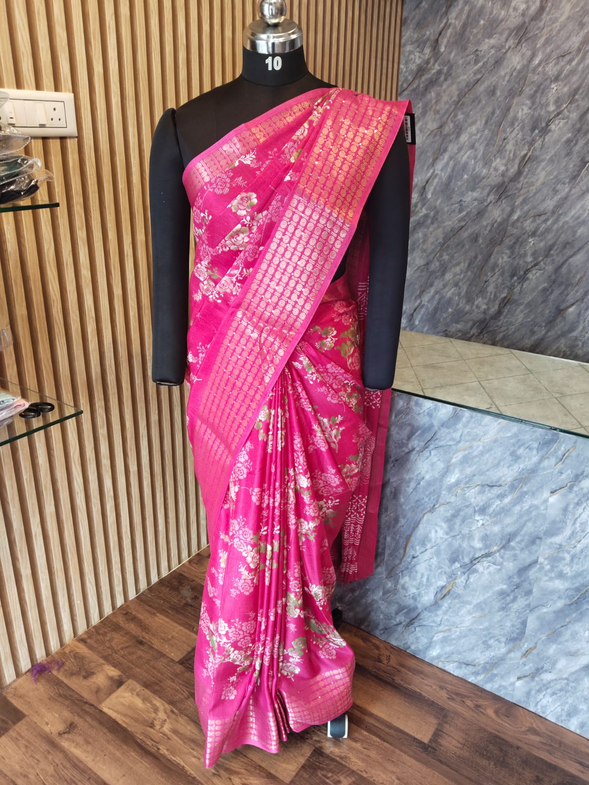 Flower Printed Dola Silk Sarees