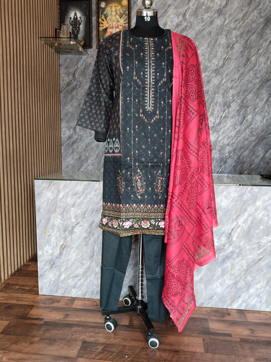 Cotton black with Embroidery work