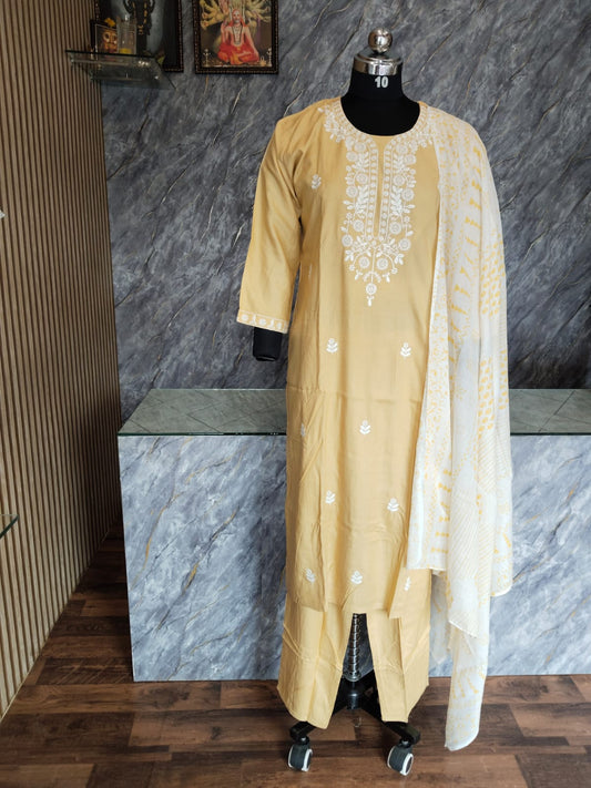 Rayon with Embroidery work