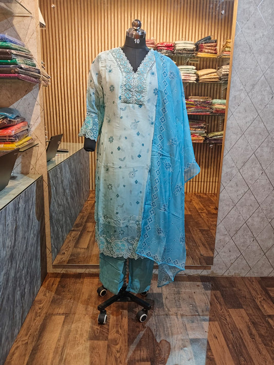 Skyblue beads and Embroidery work