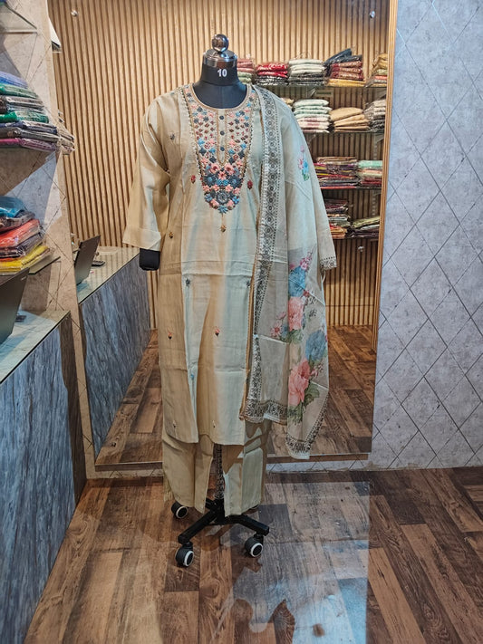 Rayon mixed hand embroidery