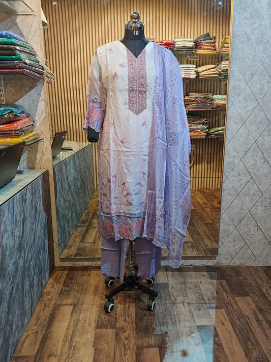 Purple beads and Embroidery work