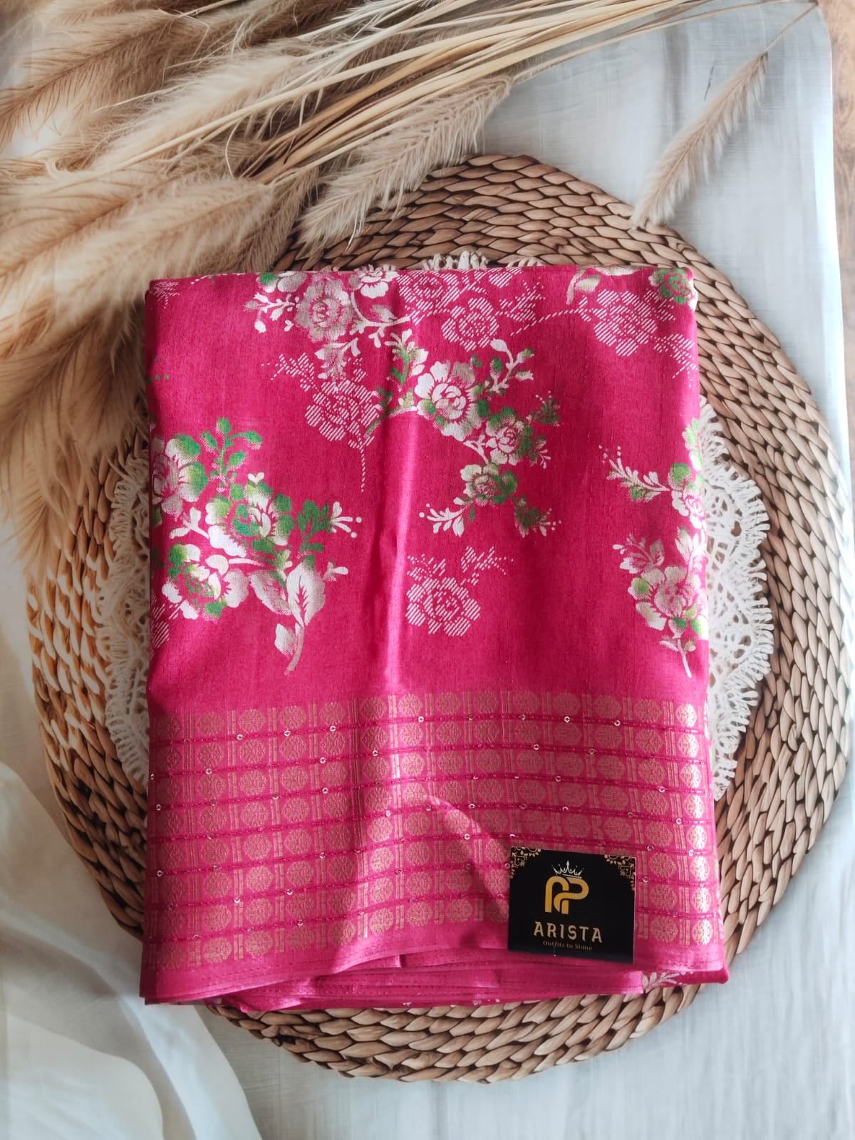 Flower Printed Dola Silk Sarees
