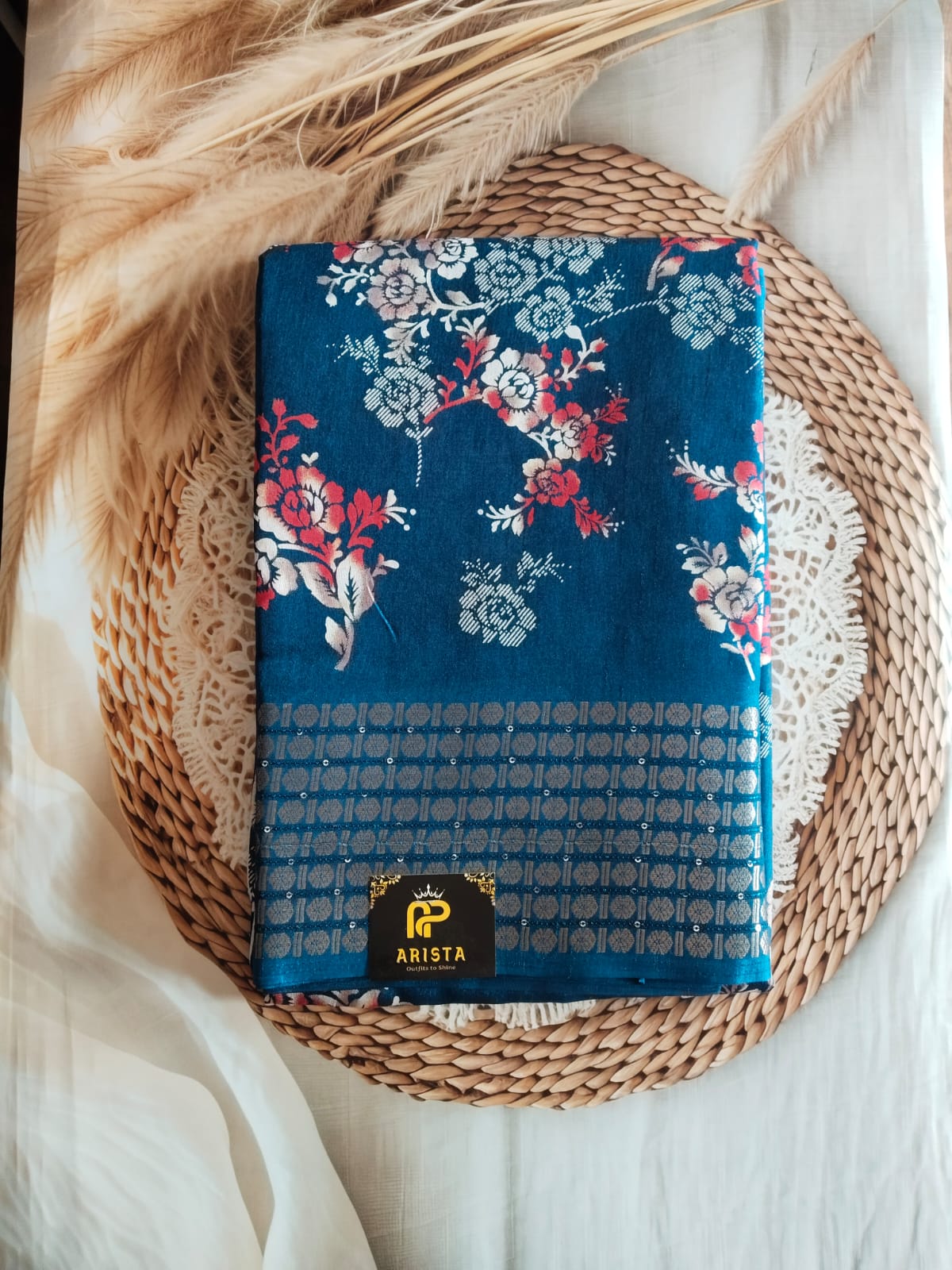 Flower Printed Dola Silk Sarees