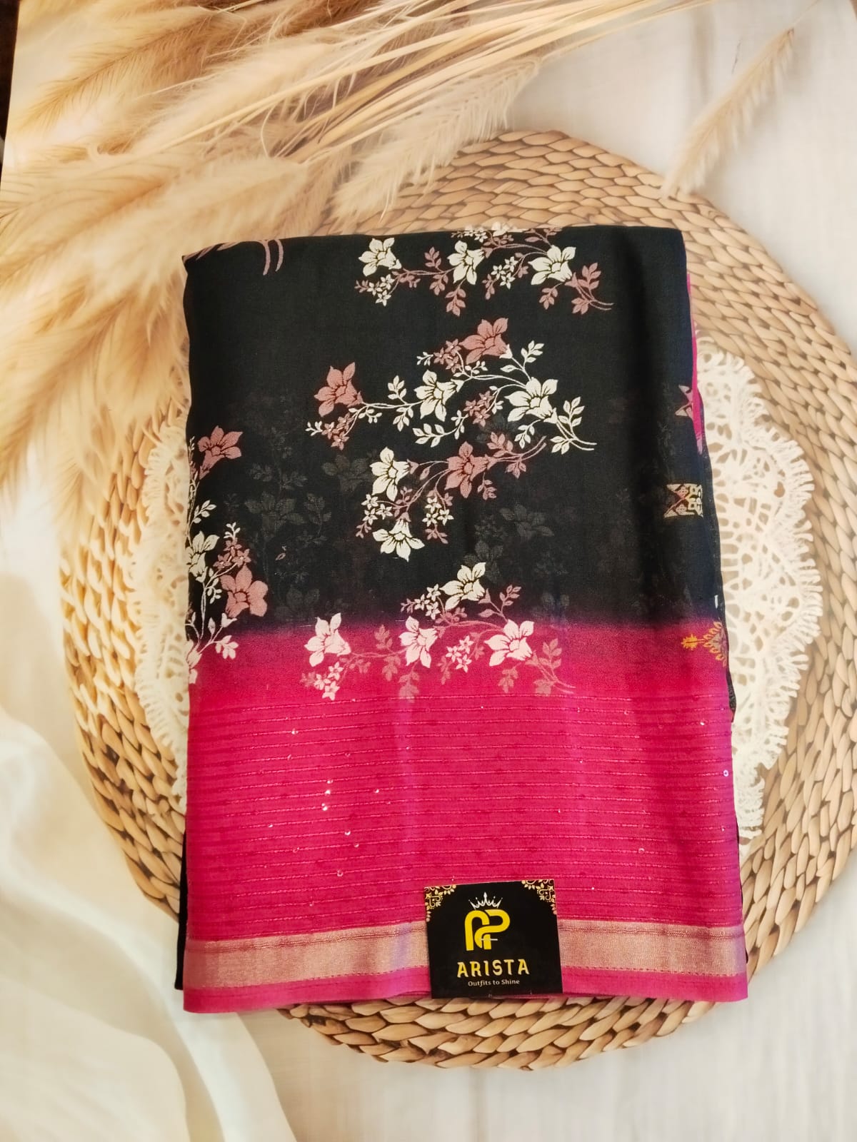 Chiffon Flower Printed Sarees