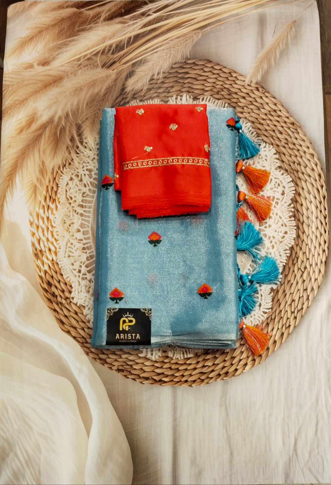 Linen Embroidery Sarees(Janaki)