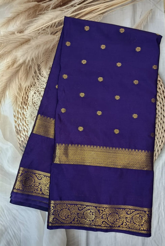 Semi Crepe Silk Bentex Border Butta Saree