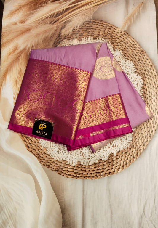 Semi Kanchi Silk Saree/Lavender