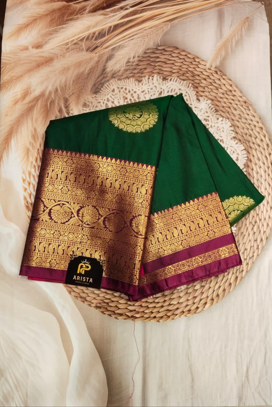 Semi Kanchi Silk Saree/Green