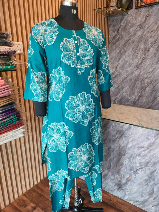 Teal Green Cotton Co-Ord sets