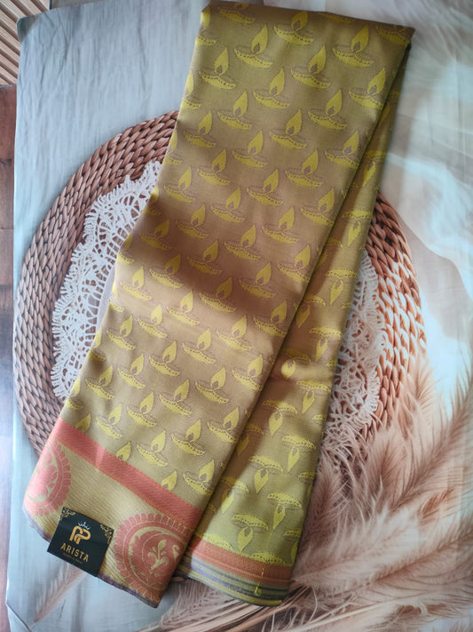 SEMI KANCHIPURAM SILK SAREE -LIGHT GREEN