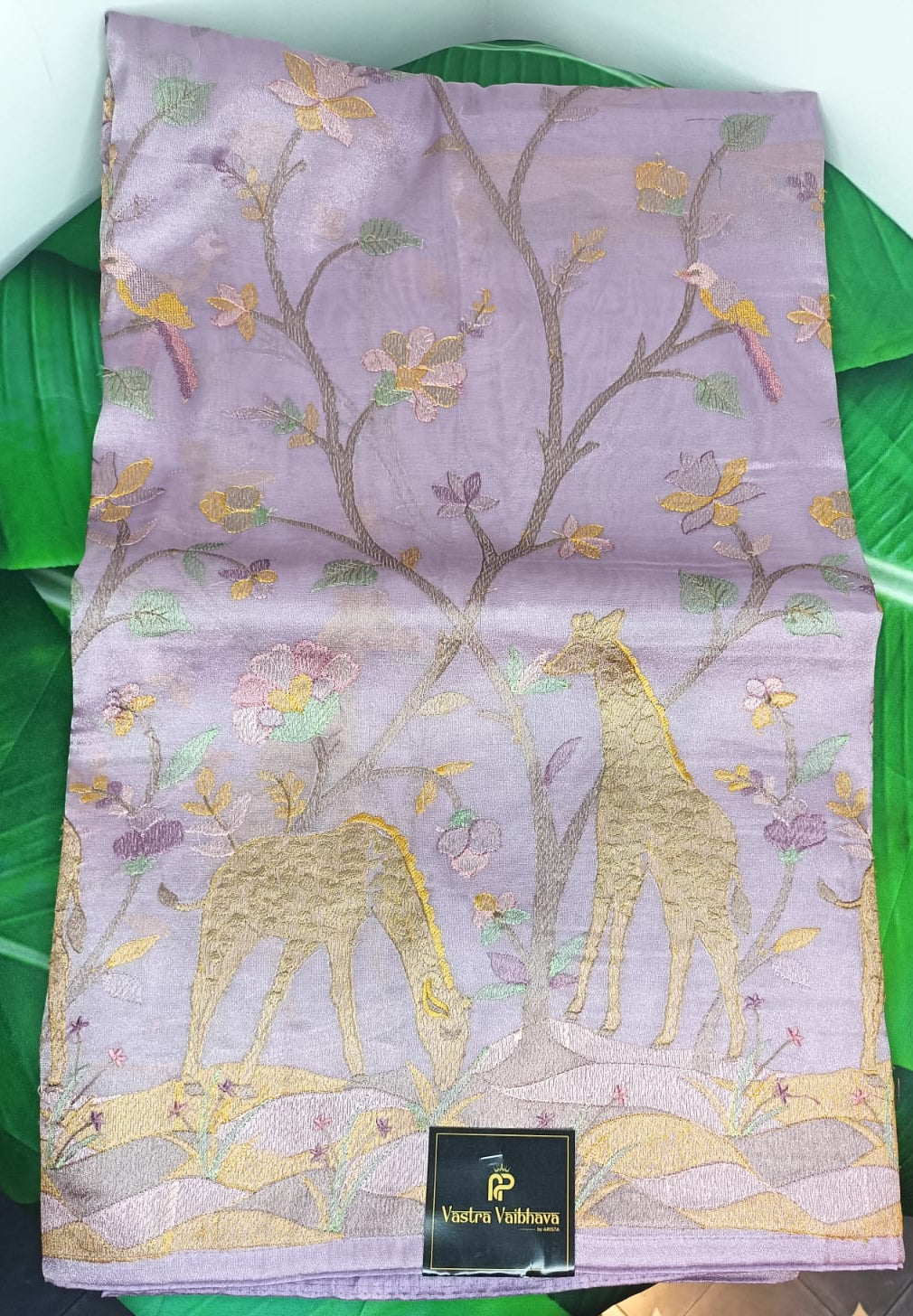 Pure Tissue Giraffe with Thread Work -Lavender