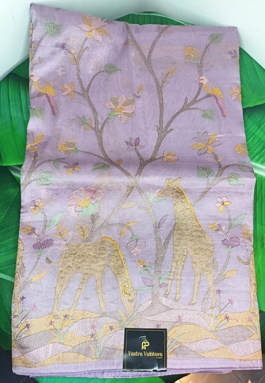 Pure Tissue Giraffe with Thread Work -Lavender