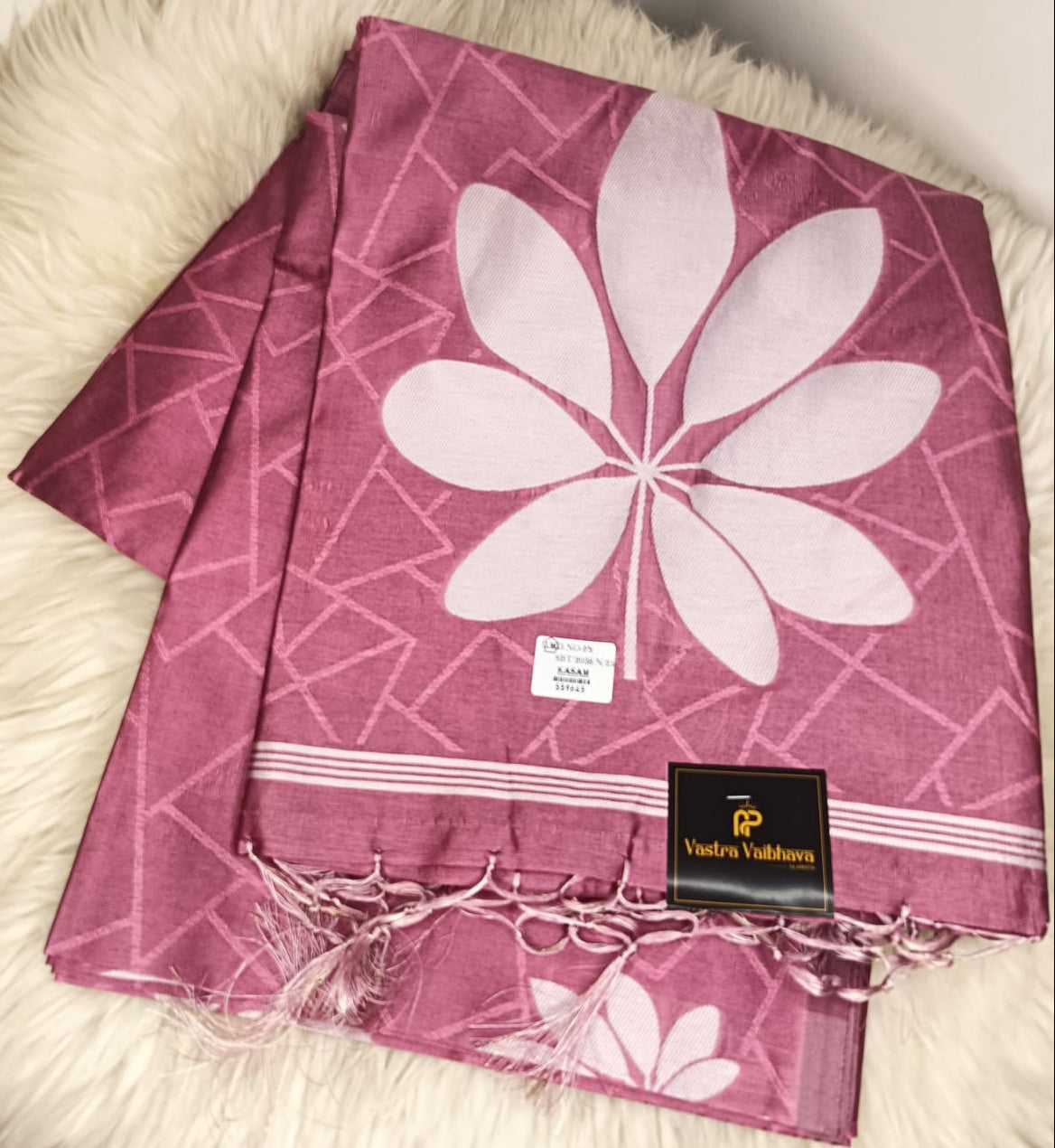 Semi Chanderi Saree- Rose Pink