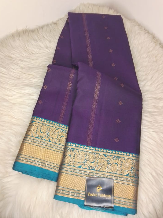 Pure Kanchipuram Silk Saree -ROYAL PURPLE