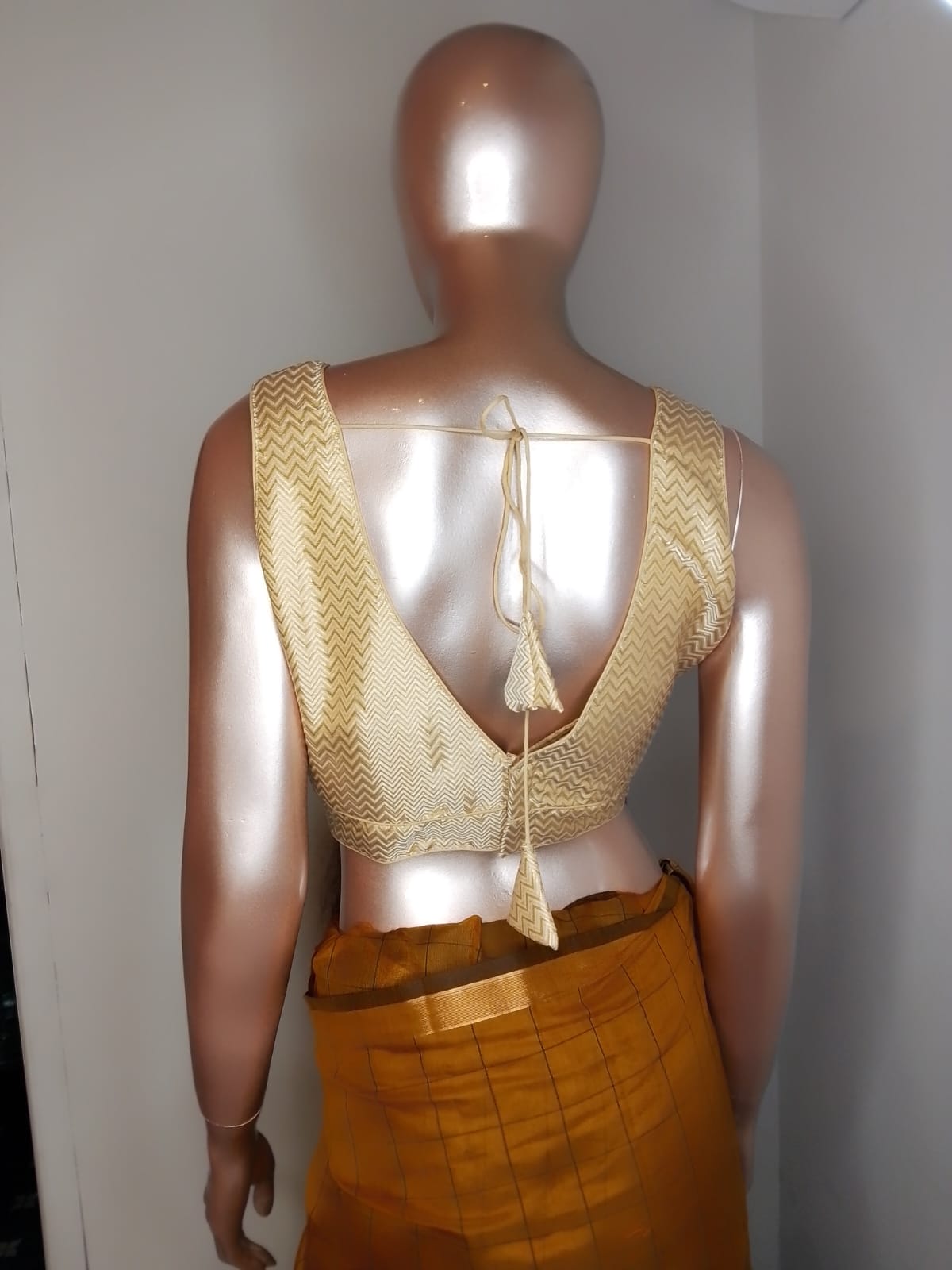 Premium Zig-Zag Brocade Readymade Blouse