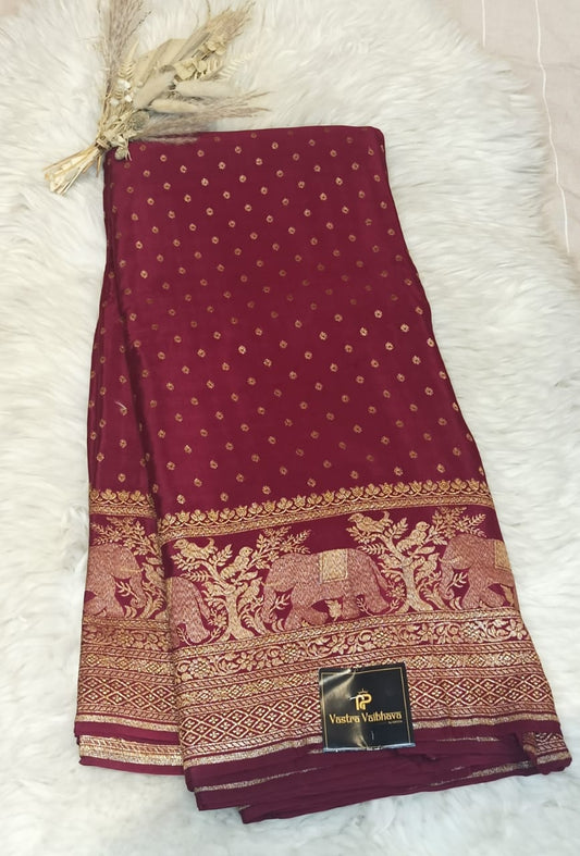 Pure Banarasi Crepe Silk Saree