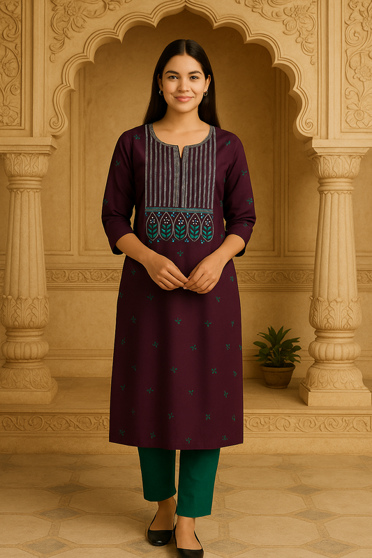 Avaasa Wine Kurta