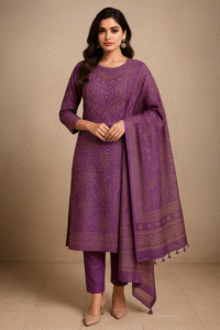 Bandhani Print Raw Silk 3-Piece Suit Set